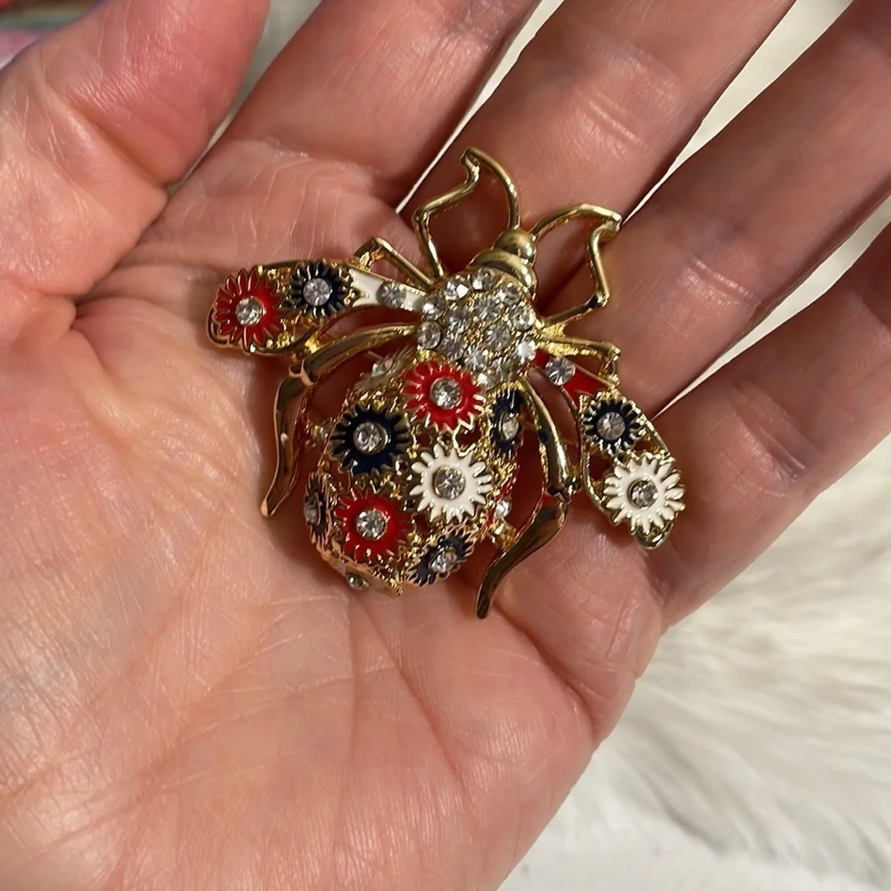 🪲 STEAMPUNK STYLE BEETLE Brooch Large Fun Unique Gift Punk Rock
